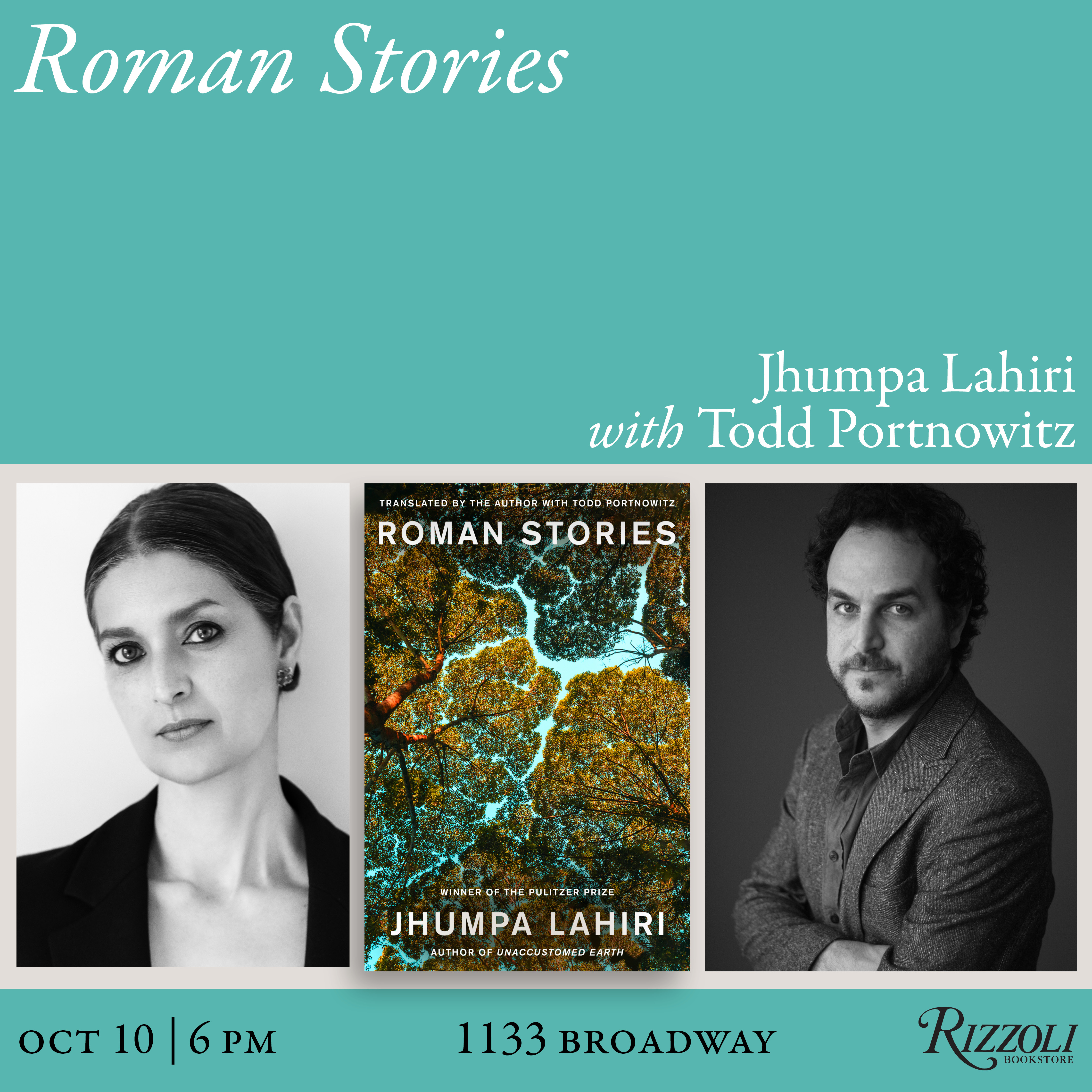 Rizzoli Bookstore: Jhumpa Lahiri Presents Roman Stories with Todd